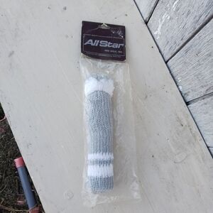 Vintage All Star‎ Gray Knit Pom Pom Sock Golf Head Cover